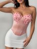 Diamond Shaped Underwire Boning Bralette Top, Bestseller, Foreign Trade Hot Girl Low Cut Satin Butterfly Strapless Top_ecoleips.com