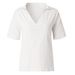 Women's Clothing Spring And Summer V Neck Cotton And Linen All Match Solid Color Large Size Loose Mid Sleeve Women's Shirt_ecoleips.com