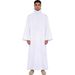 Middle Eastern Arab Priest Clothing, Church Cosplay Costume, Clergy Robe, Pastor's White Ceremonial Robe_ecoleips.com
