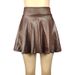 2025 Women's High Waist A-Line Pleated Sun Leather Skirt_ecoleips.com