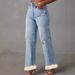 "Vintage Washed Lambswool-Blend Jeans - Light Blue Distressed Denim (S-5XL)"_ecoleips.com