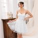 Women's Clothing Solid Color Sling V Neck Lace Slim Elegant Backless Short Dress_ecoleips.com