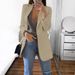 Women's Clothing New Solid Color Fashion Casual Suit Collar Slim Cardigan Temperament Single Button Suit Jacket For Women_ecoleips.com