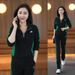 Women's Casual Sports Suit Slim Stand Collar Sweater Wide Leg Pants Two Piece Set Fashionable Spring Autumn 2024 New Style_ecoleips.com