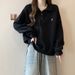 European American Real-shot Polo Collar Embroidered Sweatshirt For Women, Spring Autumn Thin New Style,_ecoleips.com