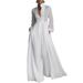 Elegant Slim-Waist Maxi Dress French-Inspired Ruffle Design Lantern Sleeves All-Season Versatility Women's Fashion_ecoleips.com