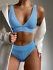 Women's High-Elasticity Bikini Set – Sexy Two-Piece Swimwear With Removable Padding, Polyester Blend (Sizes S-L, White/Red/Fuchsia/Blue)_ecoleips.com