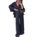 Women's Fashion Casual Set: V-Neck One-Piece Loose-Fitting Long-Sleeved Top With High-Waisted Pants_ecoleips.com