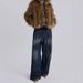 Trendy Faux Fur Coat With Metal Zipper & Hood, Oversized Streetwear Jacket For Women, Winter Fashion Outerwear (Black/Beige)_ecoleips.com