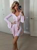 Ruffled Lace-Up White Mini Dress Women's V-Neck Patchwork Long Sleeve Sexy Slim Dress Bandage Elegant Female Summer Dress HT81_ecoleips.com