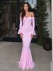 Hugcitar Elegant Slash Neck Mesh Long Flare Sleeve Backless Sexy Pleated Maxi Dress Summer Women Clothes Evening Party Festival_ecoleips.com