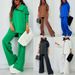 Women’s Clothing new women's autumn and winter solid color casual loose casual zipper sweatshirt wide leg pants suit_ecoleips.com