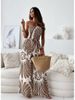 Women Casual Shirt Dress V-Neck Irregular Print Slit Midi Dress Summer Fashion Elegant Beach Vacation Female Clothing_ecoleips.com