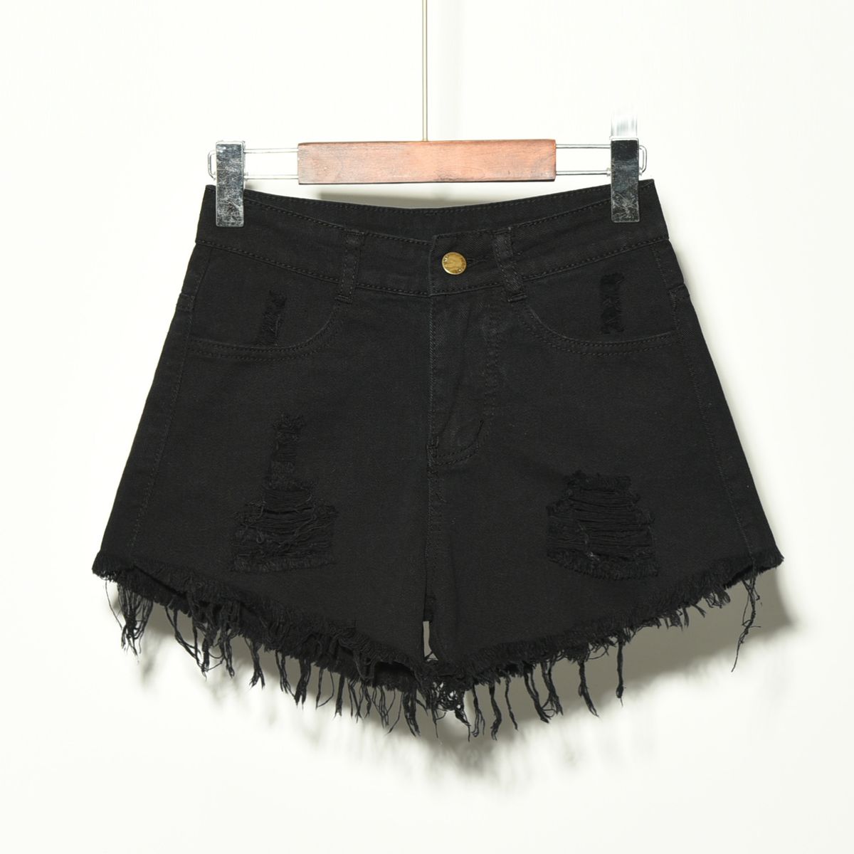 Women's Retro Heavy Duty Washed Distressed Denim Shorts Frayed Edges Sexy Hot Style Hot Pants Summer Casual Clothing_ecoleips.com