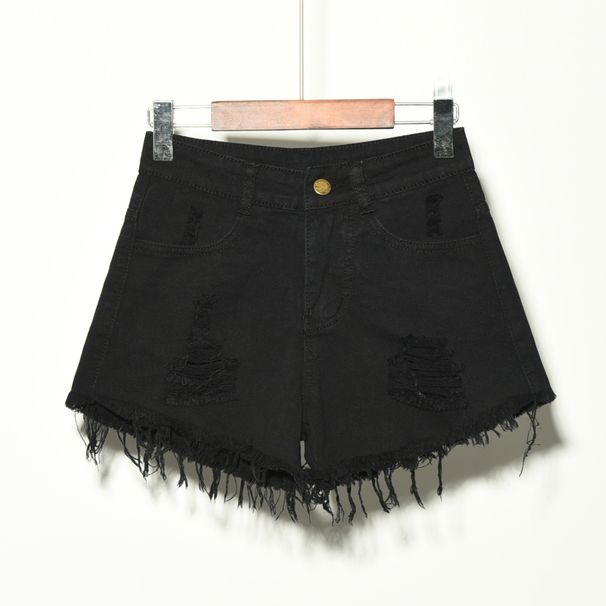 Women's Retro Heavy Duty Washed Distressed Denim Shorts Frayed Edges Sexy Hot Style Hot Pants Summer Casual Clothing_ecoleips.com