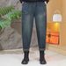 2025 Spring/Summer Fahion High-Waited Stretchy Plu-Size Jean G Women' New Trendy Elatic Wait Veratile Harem_ecoleips.com