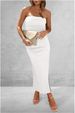 Spring/Summer Strapless Long Dress for Women Solid Color Sexy Hot Girl Bodycon Slim Fit European And American Ins Style 2025_ecoleips.com