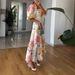 Women's European American Style Fashion Dress Large Swing One-Line Print Bubble Short Sleeve_ecoleips.com