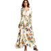 Bohemian Maxi Dress – Flowy V-Neck Printed Long Dress (S-5xl, Cotton Blend, Summer Vacation Essential)_ecoleips.com