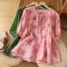 Women's Heavy Duty Round Neck Cardigan Top Embroidered Cotton Linen Loose Fit Short Sleeve Floral T-Shirt New Summer 2026_ecoleips.com