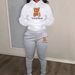 Women's Casual Hooded Sweatshirt Set With Bear Head Print Style In Stock Sweatpants_ecoleips.com