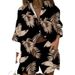 European And American New Women's Fashion Cross-Border Turn-Down Collar Short Sleeve Printed Shirt Two-Piece Set_ecoleips.com