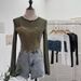 Women's Clothing Two Piece Denim Splicing Mesh Long Sleeved Top Short Navel Exposed Slim T Shirt_ecoleips.com