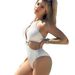 Women's Slimming Push Up Bikini European American Style One Piece Swimsuit Hollow Out Design For Vacation_ecoleips.com