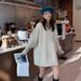 girl Korean Style Solid Color Simple High-End V-Neck Mid-Length Pullover Sweater For Women Fashion Loose Lazy Versatile_ecoleips.com