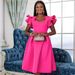 Women’s Clothing ruffled A line dress, slimming and belly covering plus size party dress, princess dress dresses_ecoleips.com