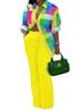 Women's Clothing 2024 Autumn Winter New Sleeve Shirt Printed Long Pants Two Piece Set_ecoleips.com