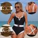 Women's Clothing One Piece Swimsuit With Detachable Waistband Sexy Vacation Suit Fits True To Size_ecoleips.com