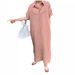 2296 South Korea 2025 New Short Sleeved Long Loose And Lazy Knee High Shirt Style Dress For Women_ecoleips.com