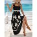 Women's Clothing Printed Wrap Dress Regular Fit For Beach Holiday Spring/Autumn Summer New Ladies Clothing_ecoleips.com