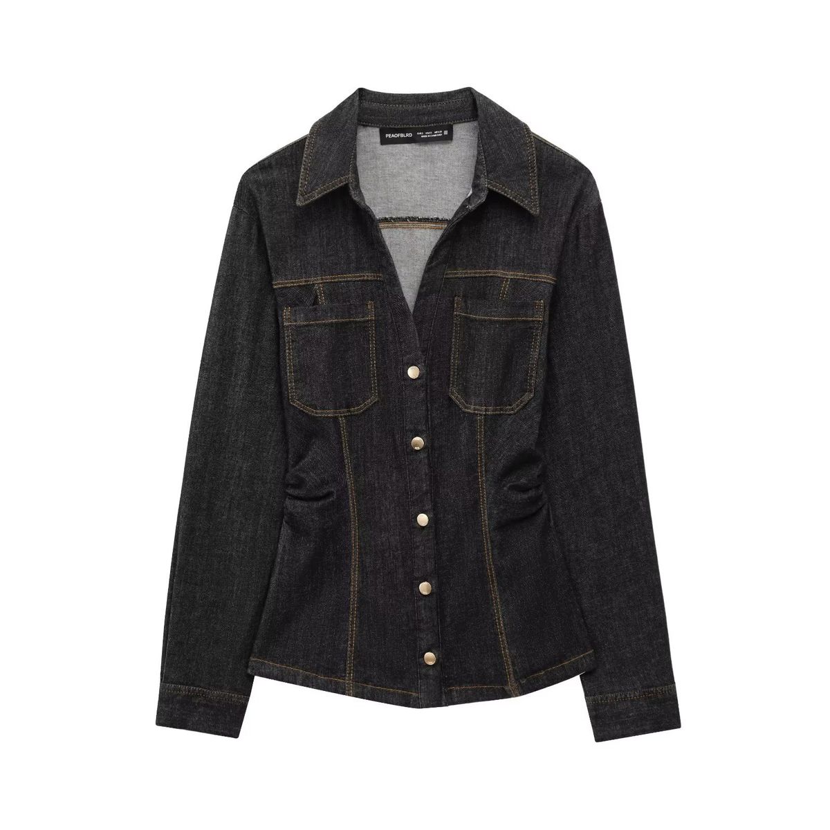 Women's Clothing Women's Slim Fit Shirt And Casual Trousers Set European American Style Spring Simple Lapel Long Sleeve Denim Pant Suit_ecoleips.com