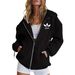 Men's & Women's Oversized Hooded Zip-Up Sweatshirt - Fleece-Lined Pullover With Trendy Print (White/Black/Grey/Red/Pink)_ecoleips.com
