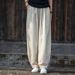 Suitable For All Seasons French Style Cotton Women's Plus Size Slimming Linen Wide Leg Fashion Loose Straight Long Pants For Women_ecoleips.com