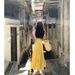 French Style Petite Yellow Strap Women's Summer New Waist-Cinching Elegant Long Beach Vacation Dress_ecoleips.com
