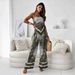 Women's Clothing New Fashion Printed Suspenders Chest Wrap Positioning Flower Pants Two Piece Suit_ecoleips.com