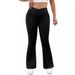 Women's Clothing V Waist Casual Pants High Waist Hip Lifting Slim Flared Pants Drapey Wide Leg Trousers_ecoleips.com