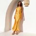 2025 New Cross-Border Summer European And American Slim-Fit Solid Color Halter Neck Satin Party Dress_ecoleips.com