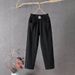 Suitable For All Seasons New Cotton Linen Casual Pants For Women, Summer Loose Straight Nine-Tenths Harem Pants, Color Slimming Trend_ecoleips.com
