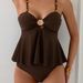 Adjustable Tankini Swimsuit – Metallic Seashell Design With Removable Straps | High-Waisted & Backless For Full Coverage_ecoleips.com
