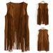 European And American Cross-border 2025 Autumn Fashion Thin Fringed Jacket , Slim-fit Sleeveless Cardigan Vest For_ecoleips.com