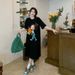 Summer Cartoon Print New Trend Loose Short Sleeve Comfortable Women Maternity Dress_ecoleips.com