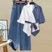 Women's Clothing Female Splicing Two Piece Shirt Slim Matching Two Piece Suit_ecoleips.com