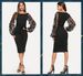 Elegant Women Dress Lace Flower Applique Contrast Mesh Sleeve Matching Form Belted Solid Mini Dress Streetwear Party Dresses_ecoleips.com