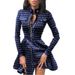 Women's Patchwork Waist Dress Autumn Winter Fashion PU Leather_ecoleips.com