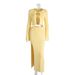 Tie Waist Long Sleeved Midi Skirt Set Women's Style Bell Sleeve Cardigan Slit Midi Skirt For Autumn_ecoleips.com