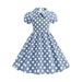 Amazon Cross Regional Export Children's Polka Dot Dress Short Sleeved Peter Pan Collar Cotton Girls Summer Skirt 8863_ecoleips.com